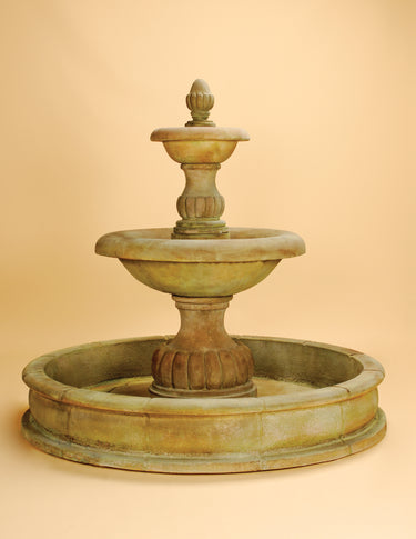 Isola Two-Tier Pond Outdoor Cast Stone Garden Fountain ā Refined Classic Elegance